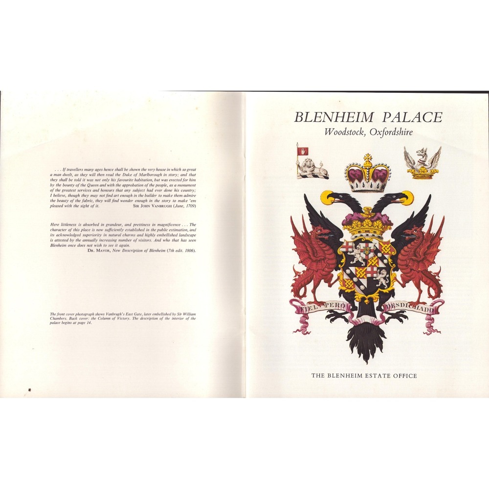 Blenheim Palace Woodstock Oxfordshire Vintage Illustrated Souvenir Guide Book - Picture 3 of 3
